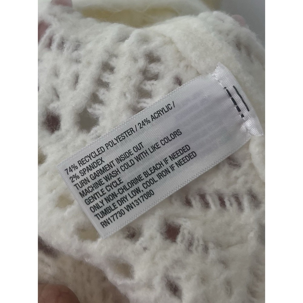 Universal Thread Ivory Crochet Knit Sweater Boho‎ Cottagecore Soft Girl Top Sz M - Picture 7 of 7